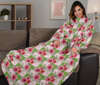 roses sleeve blanket-Amaze Style™-Sleeve Blanket - roses sleeve blanket-Adult 69"X53"-Vibe Cosy™