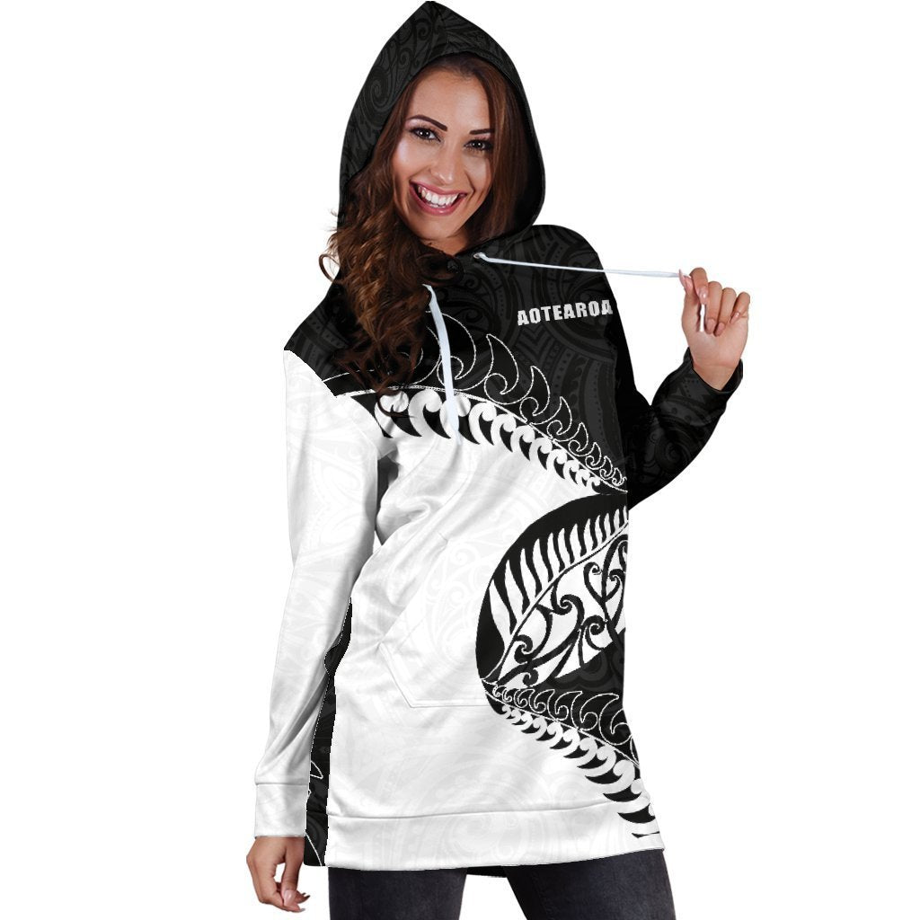 Rugby Aotearoa Fern Hoodie Dress K24-Apparel-HD09-Hoodie Dress-S-Vibe Cosy™