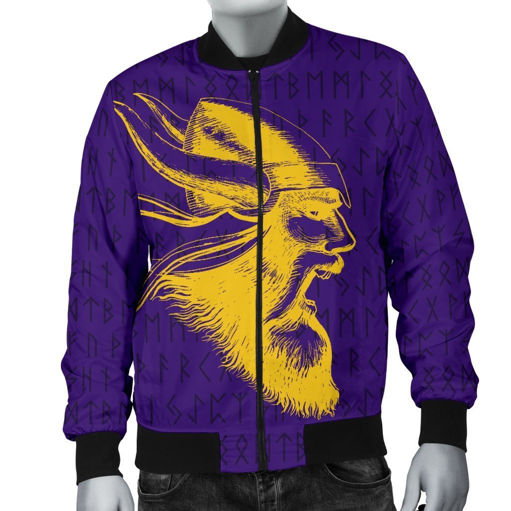 Viking Warrior™ Men's Bomber Jacket TH75-BOMBER JACKETS (P)-HP Arts-Men's Bomber Jacket-S-Purple-Vibe Cosy™