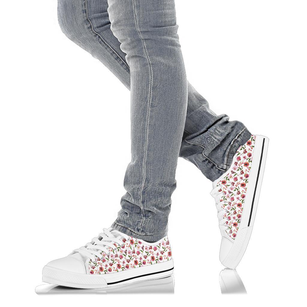 Peonies - White-Amaze Style™-Womens Low Top - Peonies - White-US5.5 (EU36)-Vibe Cosy™