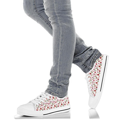 Peonies - White-Amaze Style™-Womens Low Top - Peonies - White-US5.5 (EU36)-Vibe Cosy™