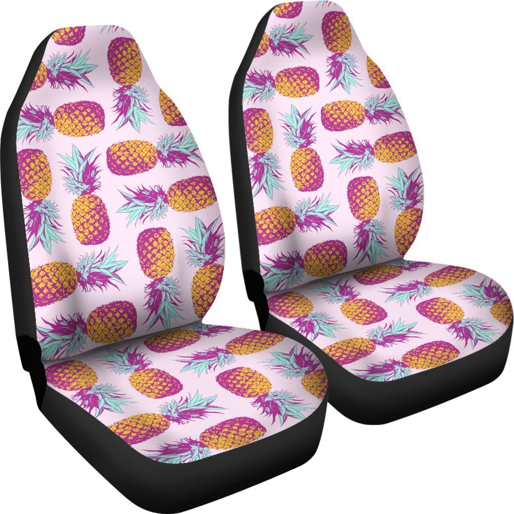 Pineapple Car Seat Covers 07 - AH - TH3-CAR SEAT COVERS-Alohawaii-Car Seat Covers-Universal Fit-White-Vibe Cosy™