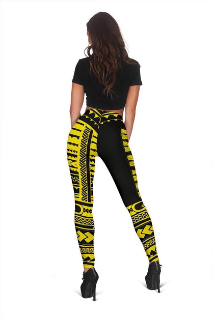 Hawaii Polynesian Leggings Yellow - Fashion J1-LEGGINGS-Phaethon-Women's Leggings-S-Vibe Cosy™