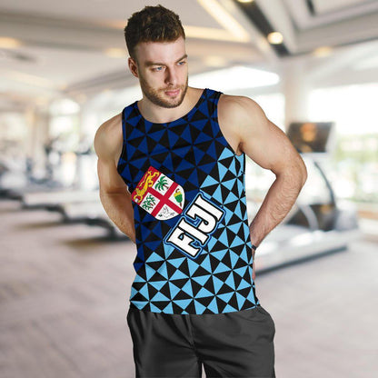 Fiji Polynesian Men's Tank Top Coat Of Arms-MEN'S TANK TOPS-Khanh Arts-Men's Tank Top - Fiji-S-Vibe Cosy™