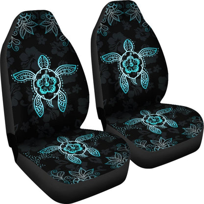 Hawaii Blue Turtle And Hibiscus Car Seat Covers - AH-CAR SEAT COVERS-Alohawaii-Car Seat Covers-Universal Fit-White-Vibe Cosy™