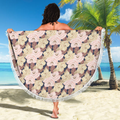 Autumn Fall Large Bloom - Round Beach Throw-Amaze Style™-Autumn Fall Large Bloom - Round Beach Throw-Vibe Cosy™
