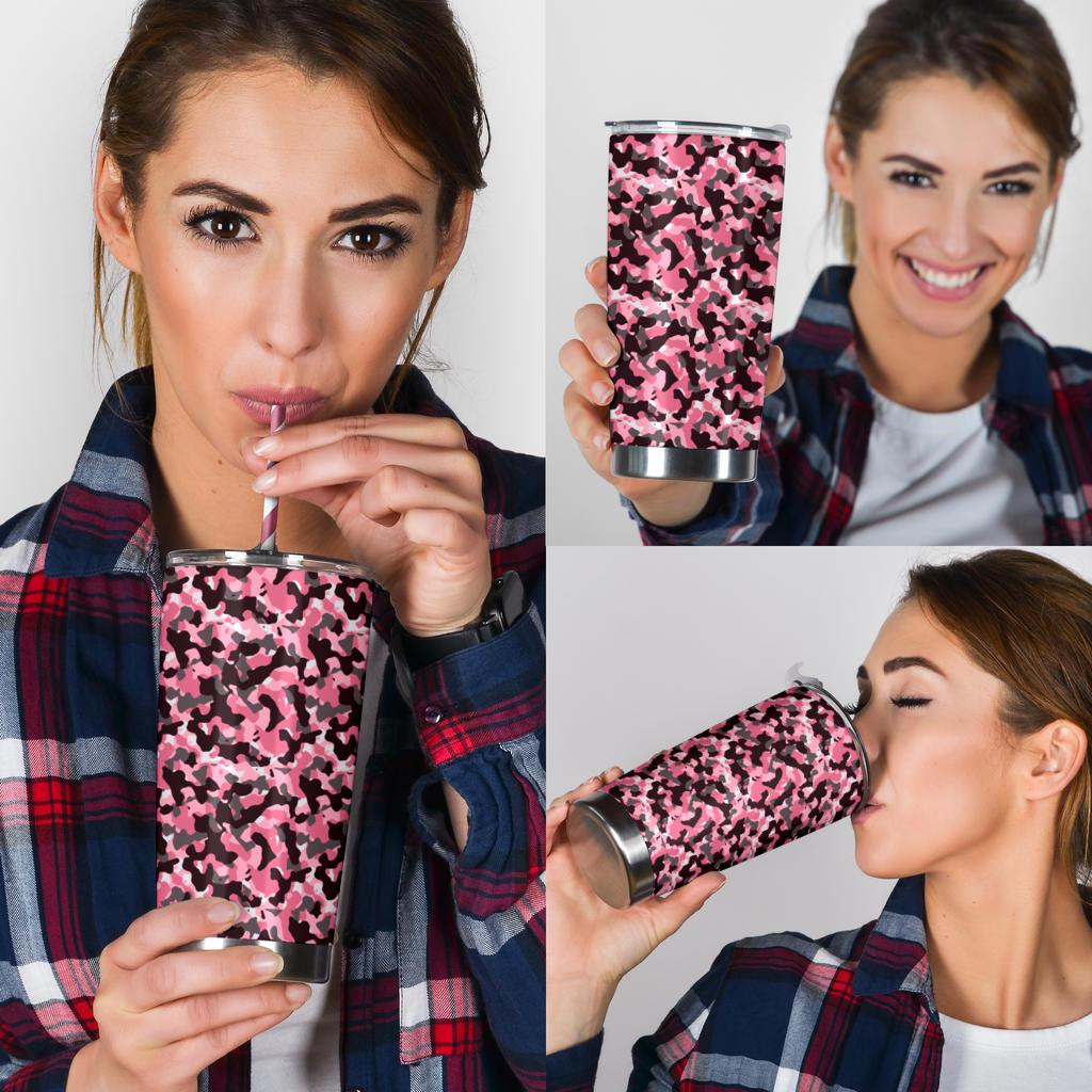 Tumbler Camouflage Pink-Amaze Style™-Tumbler - Tumbler Camouflage Pink-20oz Large-Vibe Cosy™