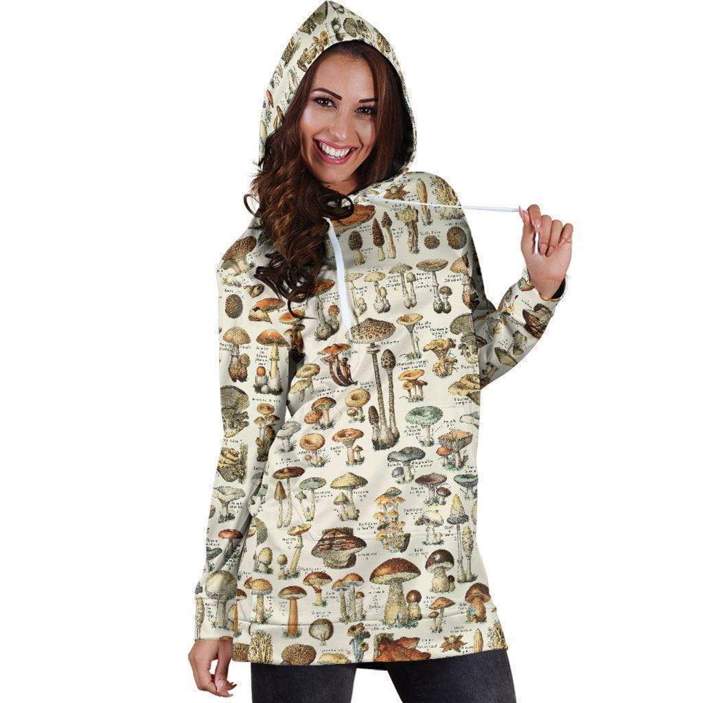 All Over Print Champignons-Apparel-NTH-Hoodie Dress-S-Vibe Cosy™