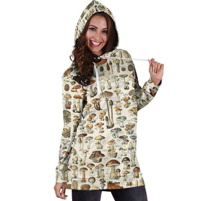 All Over Print Champignons-Apparel-NTH-Hoodie Dress-S-Vibe Cosy™