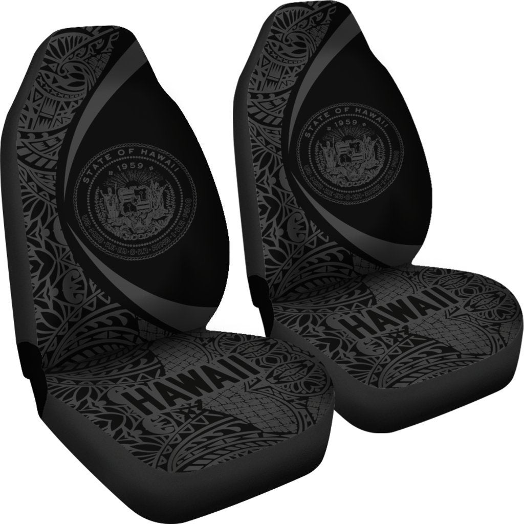Hawaii Coat Of Arm Polynesian Car Seat Covers - Circle Style 07 J1-CAR SEAT COVERS-Alohawaii-Car Seat Covers-Universal Fit-White-Vibe Cosy™