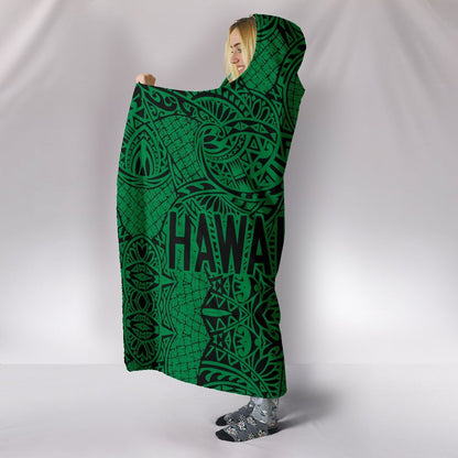 Hawaii Polynesian Hooded Blanket - Circle Style 05 J1-HOODED BLANKETS (P)-Alohawaii-Hooded Blanket-Youth 60"x45"-White-Vibe Cosy™
