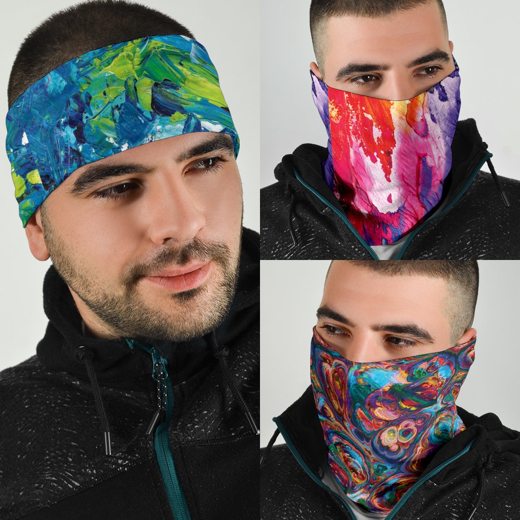 Abstract Oil Paintings Set - Bandana 3 Pack-Amaze Style™-Abstract Oil Paintings Set - Bandana 3 Pack-Vibe Cosy™