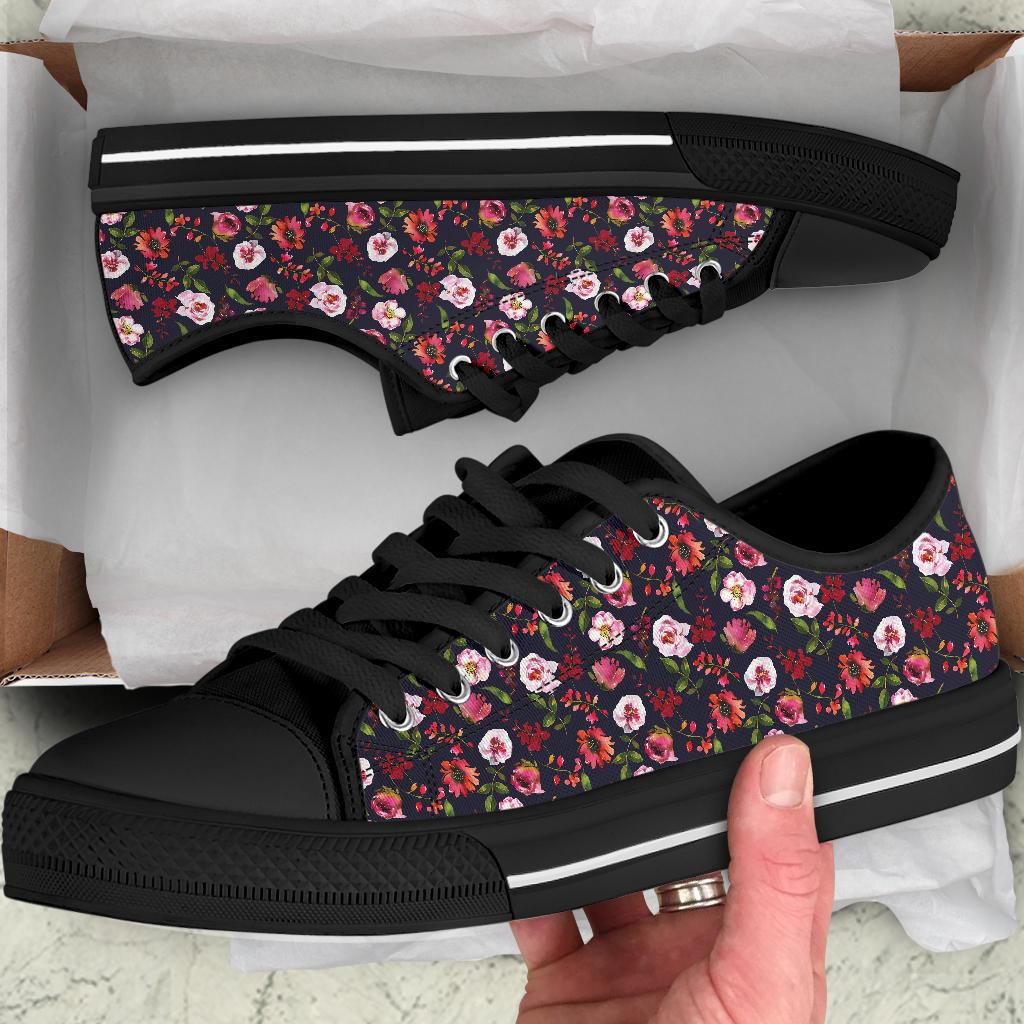 Floral Blush Pastel Roses Peonies - Low Top Shoes-Amaze Style™-placeholder-placeholder-Vibe Cosy™