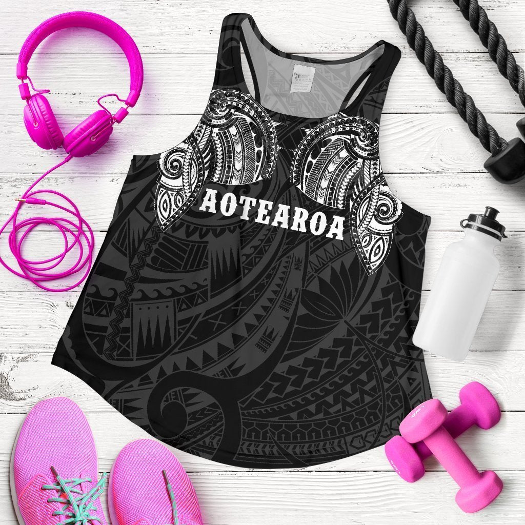 Aotearoa Maori Tattoo Women's Racerback Tank White K4-WOMENS RACERBACK TANK-HD09-Racerback Tank Top - .-XS-Vibe Cosy™