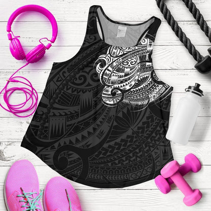 Maori Tattoo Style Women's Racerback Tank - White Version A74-WOMENS RACERBACK TANK-HD09-Racerback Tank Top - .-XS-Vibe Cosy™