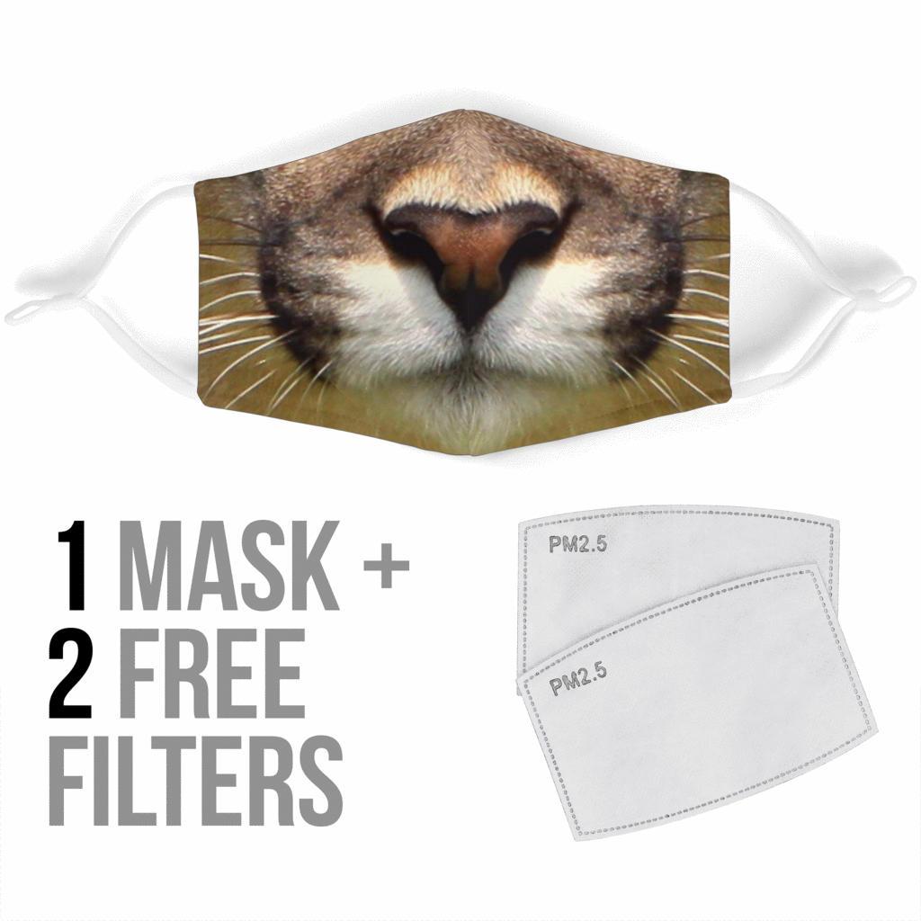 Cougar / Mountain Lion Face Mask (Adult)-Amaze Style™-Face Mask - Cougar / Mountain Lion Face Mask (Adult)-Adult Mask + 2 FREE Filters (Age 13+)-Vibe Cosy™