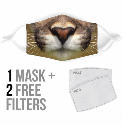 Cougar / Mountain Lion Face Mask (Adult)-Amaze Style™-Face Mask - Cougar / Mountain Lion Face Mask (Adult)-Adult Mask + 2 FREE Filters (Age 13+)-Vibe Cosy™