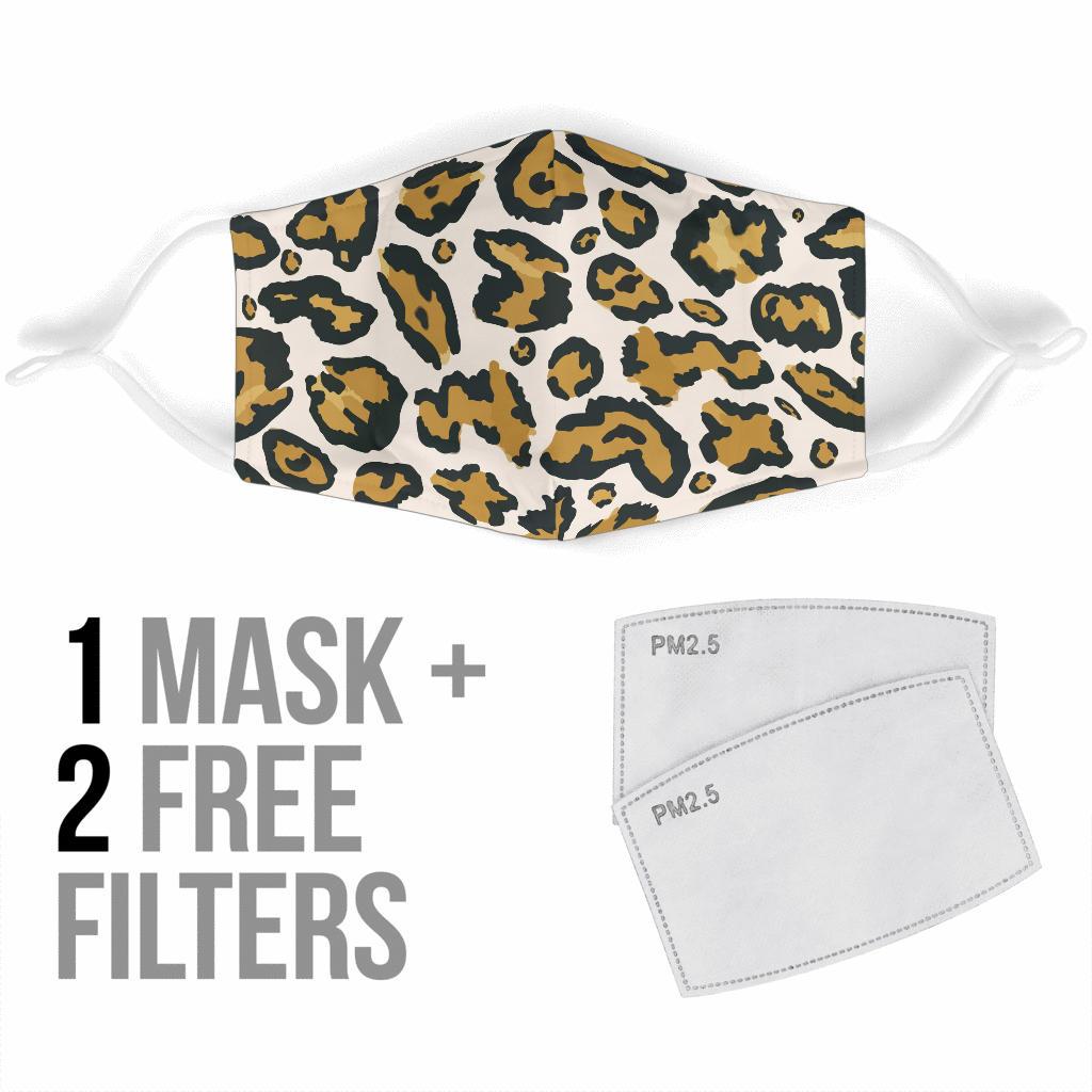 Cheetah Print Face Mask-Amaze Style™-Face Mask - Cheetah Print Face Mask-Adult Mask + 2 FREE Filters (Age 13+)-Vibe Cosy™