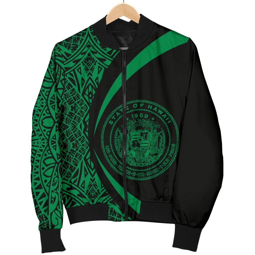 Hawaii Coat Of Arm Polynesian Men's Bomber Jacket - PL03-BOMBER JACKETS (P)-PL8386-Men's Bomber Jacket-S-White-Vibe Cosy™