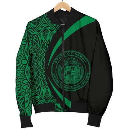 Hawaii Coat Of Arm Polynesian Men's Bomber Jacket - PL03-BOMBER JACKETS (P)-PL8386-Men's Bomber Jacket-S-White-Vibe Cosy™