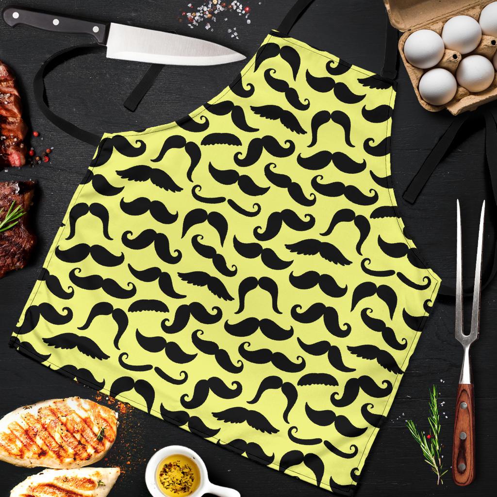 Mustache Yellow Apron-Amaze Style™-Mustache Yellow Apron-Vibe Cosy™