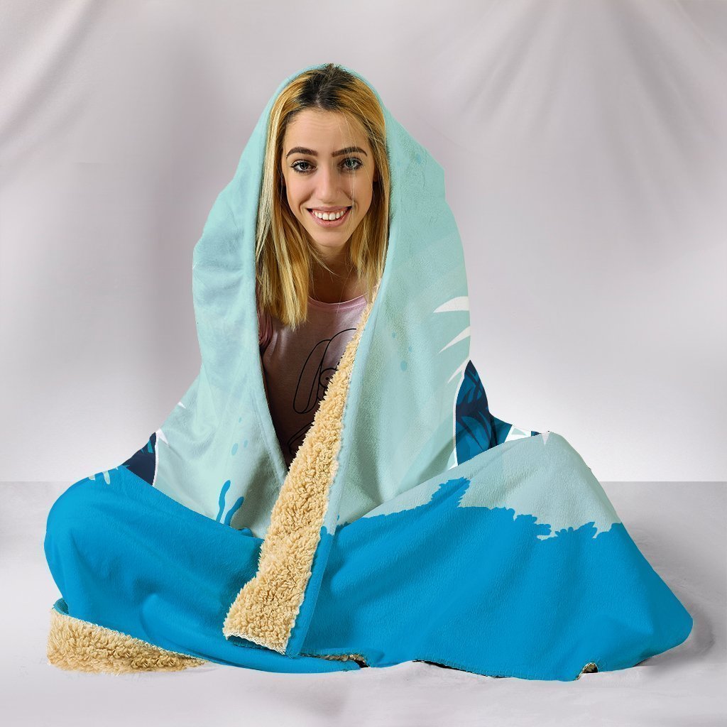 Custom Hoodie Blanket - Turtle Swimming-6teenth World™-Hooded Blanket-Youth 60"x45"-Vibe Cosy™