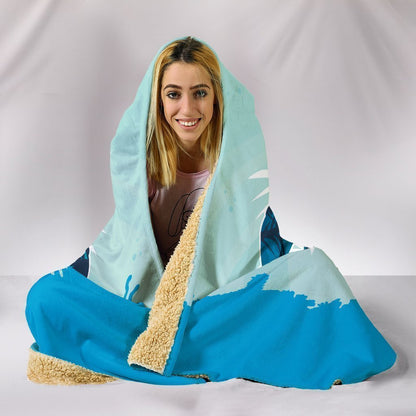 Custom Hoodie Blanket - Turtle Swimming-6teenth World™-Hooded Blanket-Youth 60"x45"-Vibe Cosy™