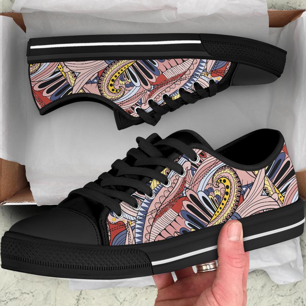 Funky Patterns (Pink) - Low Top Canvas Shoes-Amaze Style™-Womens Low Top - Funky Patterns (Pink) - Low Top Canvas Shoes-US5.5 (EU36)-Vibe Cosy™