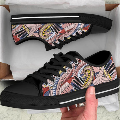 Funky Patterns (Pink) - Low Top Canvas Shoes-Amaze Style™-Womens Low Top - Funky Patterns (Pink) - Low Top Canvas Shoes-US5.5 (EU36)-Vibe Cosy™