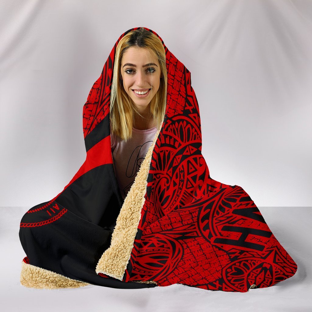 Hawaii Polynesian Hooded Blanket - Circle Style 03 J1-HOODED BLANKETS (P)-Alohawaii-Hooded Blanket-Youth 60"x45"-White-Vibe Cosy™