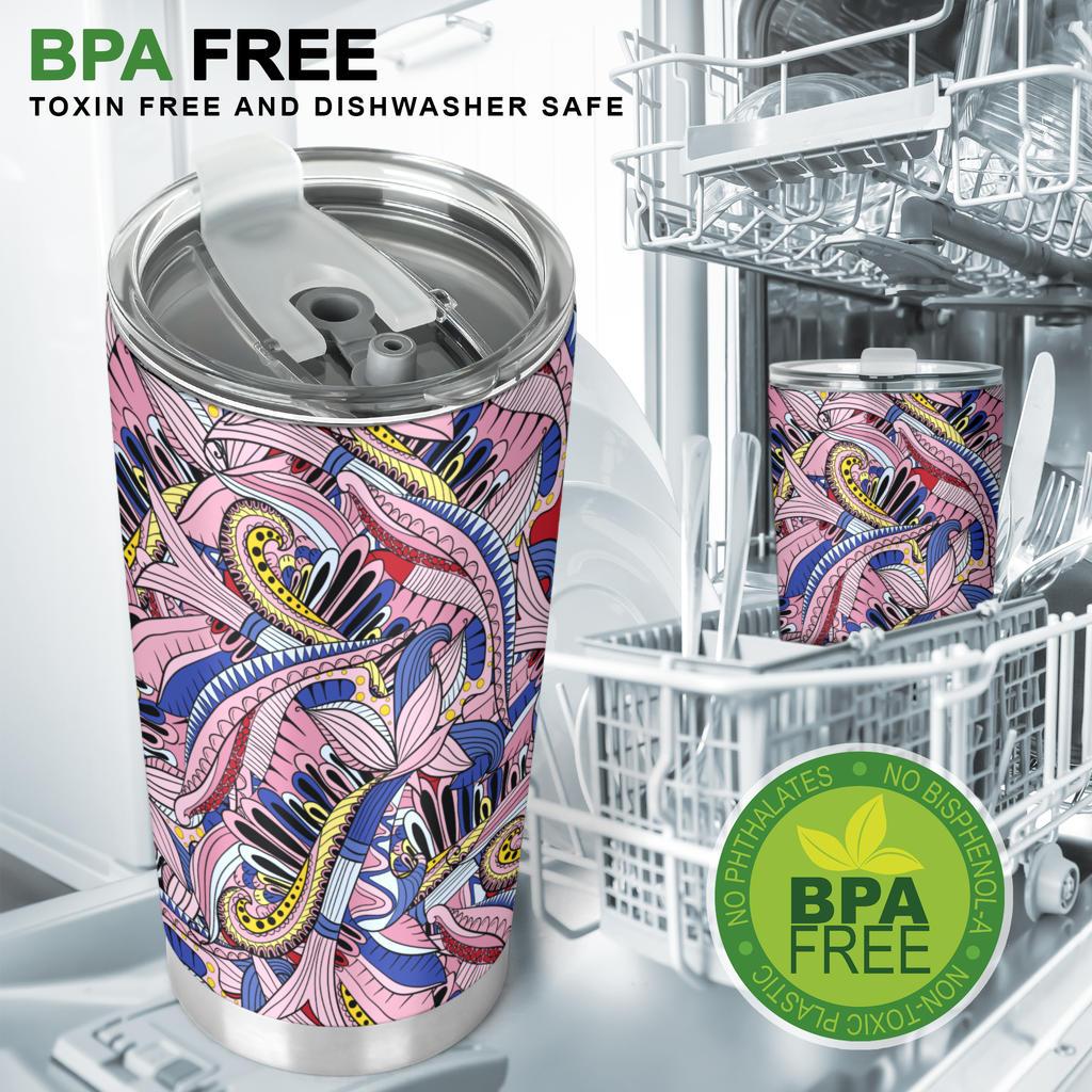 Funky Patterns in Pinks - Travel Tumbler-Amaze Style™-Tumbler - Funky Patterns in Pinks - Travel Tumbler-20oz Large-Vibe Cosy™