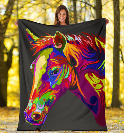 Cavallo Colorato/Nero - Coperta in Pile -Amaze Style™-Premium BlanketCavallo Colorato/Nero - Coperta in Pile -Youth (56 x 43 inches / 140 x 110 cm)-Vibe Cosy™