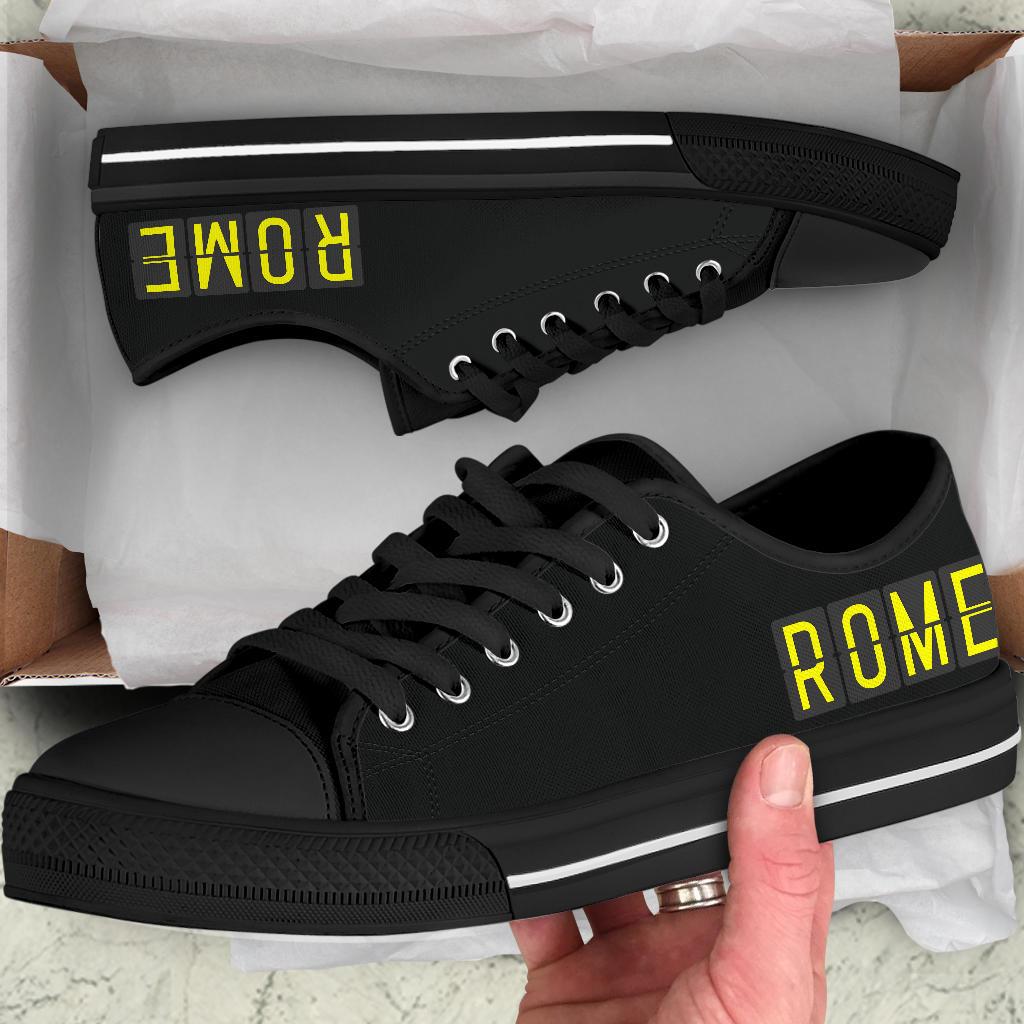 Airport Destinations PARIS - Low Top Canvas Shoes-Amaze Style™-placeholder-placeholder-Vibe Cosy™