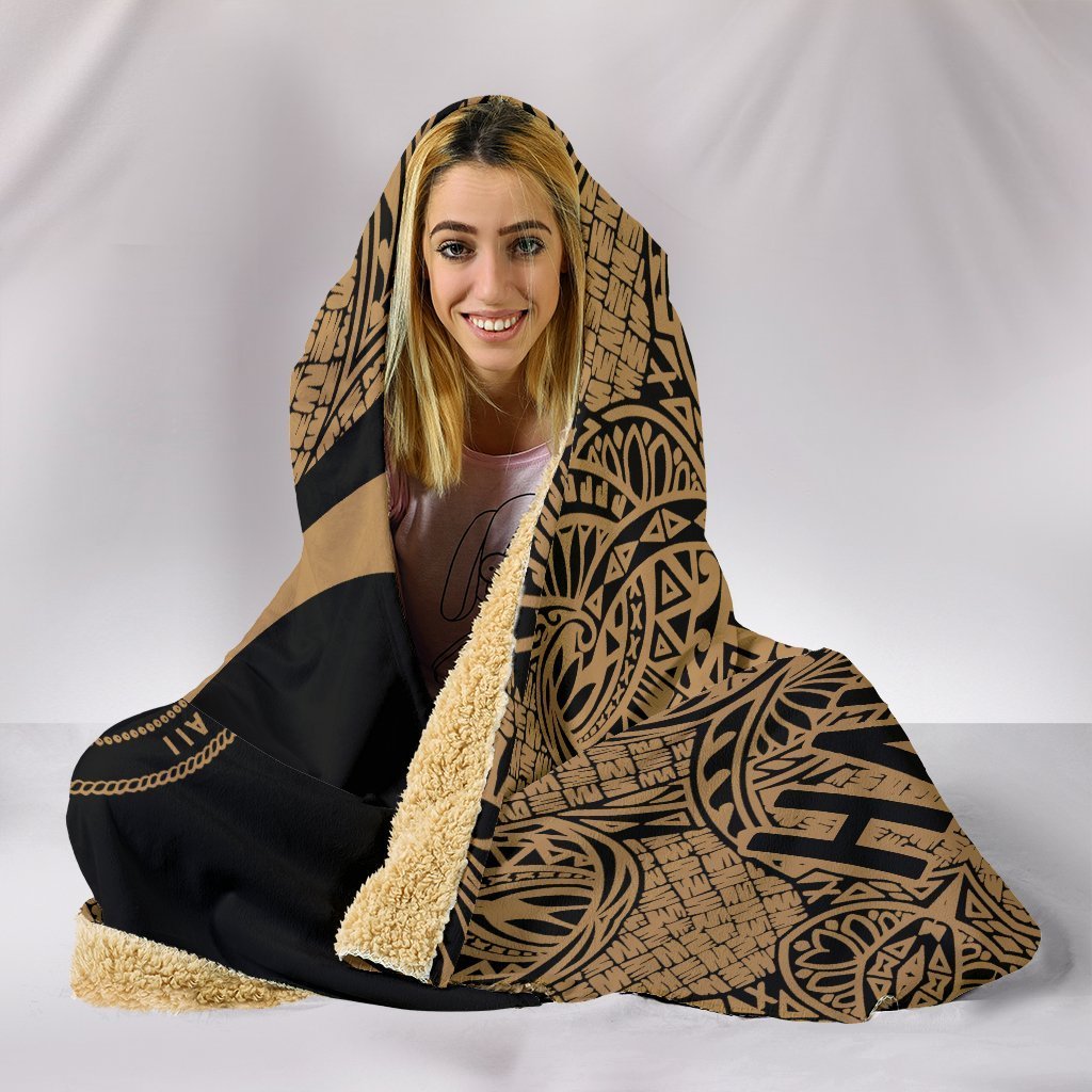 Hawaii Polynesian Hooded Blanket - Circle Style 06 J1-HOODED BLANKETS (P)-Alohawaii-Hooded Blanket-Youth 60"x45"-White-Vibe Cosy™