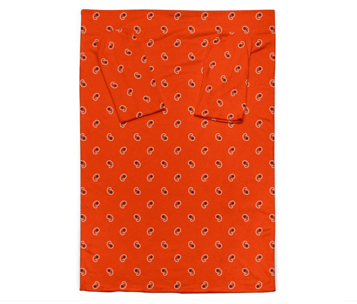 Perfect Orange Paisley Monk Blankets-Amaze Style™-Sleeve Blanket - Perfect Orange Paisley Monk Blankets-Adult 69"X53"-Vibe Cosy™