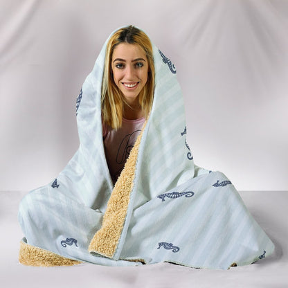Custom Hoodie Blanket - Seahorse Sea-6teenth World™-Hooded Blanket-Youth 60"x45"-Vibe Cosy™