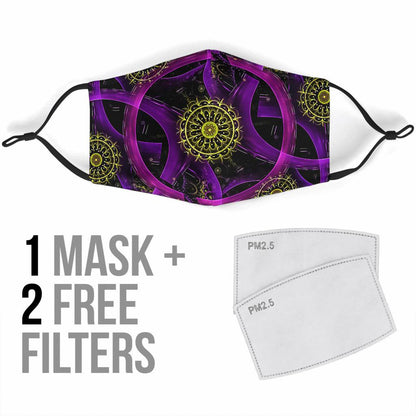 Purple Circle-Amaze Style™-Face Mask - Purple Circle-Adult Mask + 2 FREE Filters (Age 13+)-Vibe Cosy™