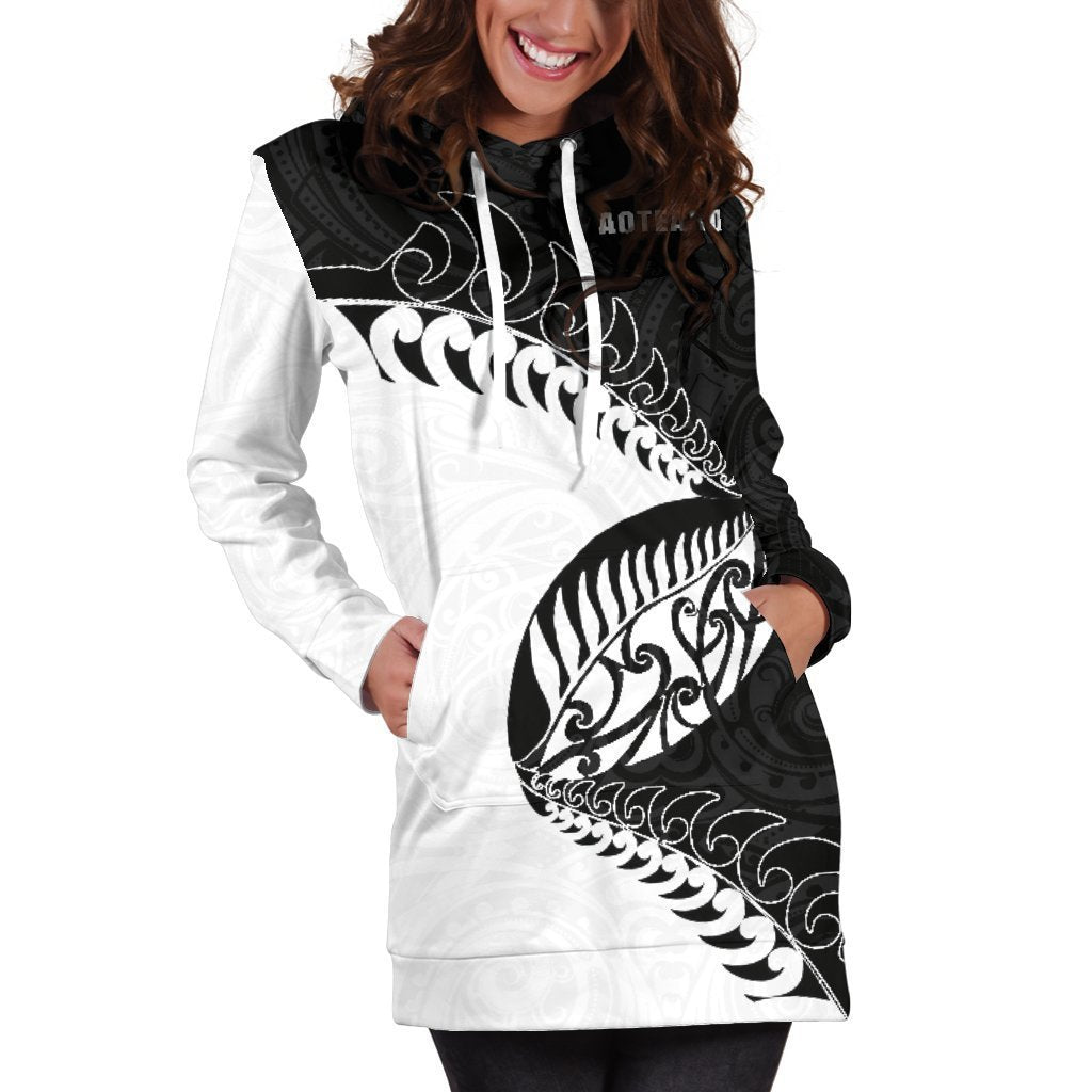 Rugby Aotearoa Fern Hoodie Dress K24-Apparel-HD09-Hoodie Dress-S-Vibe Cosy™