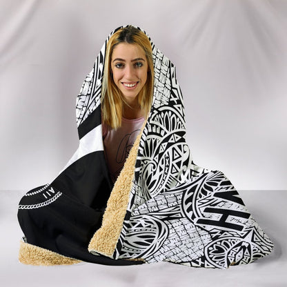 Hawaii Polynesian Hooded Blanket - Circle Style 01 J1-HOODED BLANKETS (P)-Alohawaii-Hooded Blanket-Youth 60"x45"-White-Vibe Cosy™