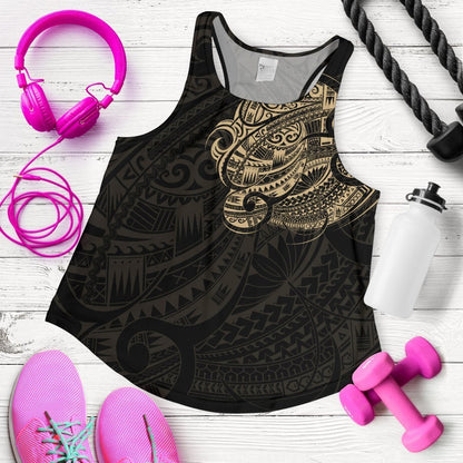 Maori Tattoo Style Women's Racerback Tank - Golden Version A74-WOMENS RACERBACK TANK-HD09-Racerback Tank Top - .-XS-Vibe Cosy™