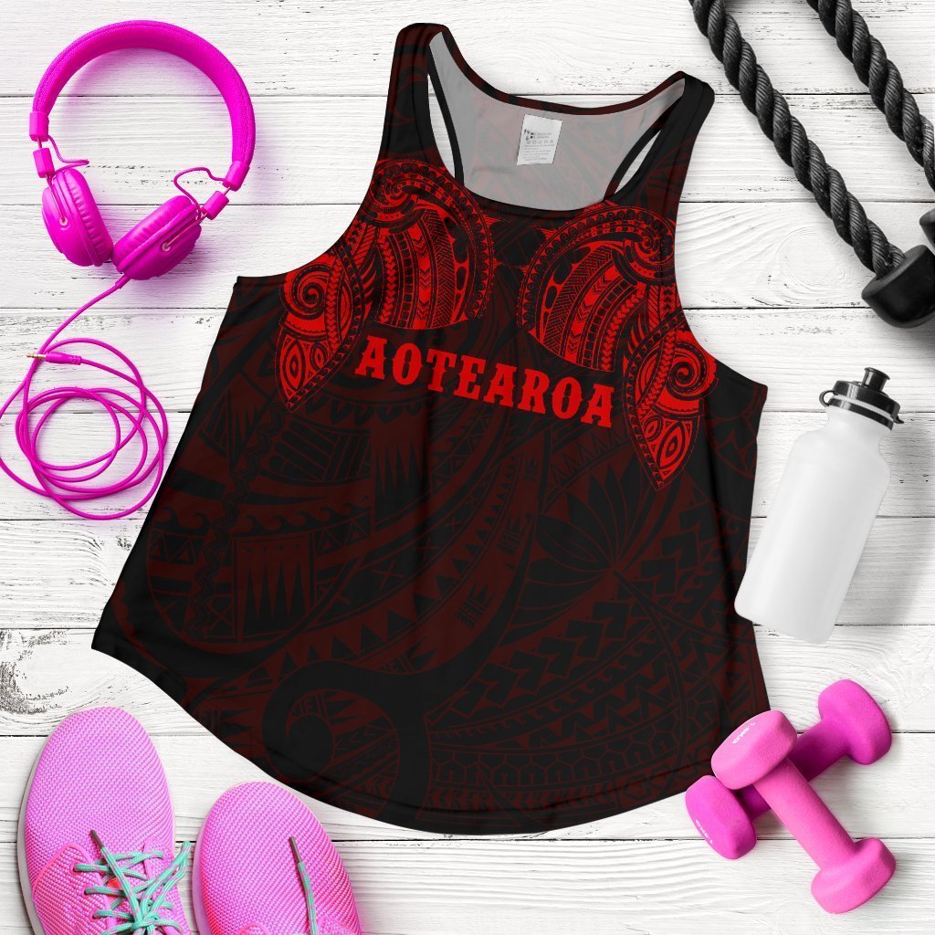 Aotearoa Maori Tattoo Women's Racerback Tank Red K4-WOMENS RACERBACK TANK-HD09-Racerback Tank Top - .-XS-Vibe Cosy™