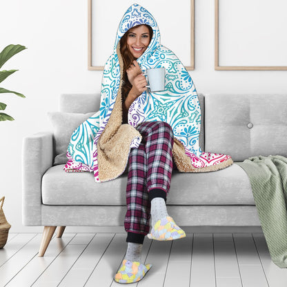 Bohemian Rainbow (White) - Hooded Blankets-Amaze Style™-Hooded BlanketBohemian Rainbow (White) - Hooded Blankets-Youth 60"x45"-Vibe Cosy™