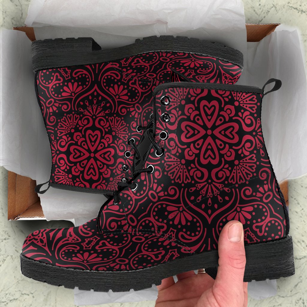 Bohemian Fiesta (Red Jester) - Vegan Leather Boots-Amaze Style™-Women's Leather Boots - Bohemian Fiesta (Red Jester) - Vegan Leather Boots-US5 (EU35)-Vibe Cosy™