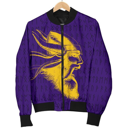 Viking Warrior™ Women's Bomber Jacket TH75-BOMBER JACKETS (P)-HP Arts-Women's Bomber Jacket-S-Purple-Vibe Cosy™