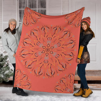 Mandala P1 (Living Coral) - Throw Blankets-Amaze Style™-Premium BlanketMandala P1 (Living Coral) - Throw Blankets-Youth (56 x 43 inches / 140 x 110 cm)-Vibe Cosy™