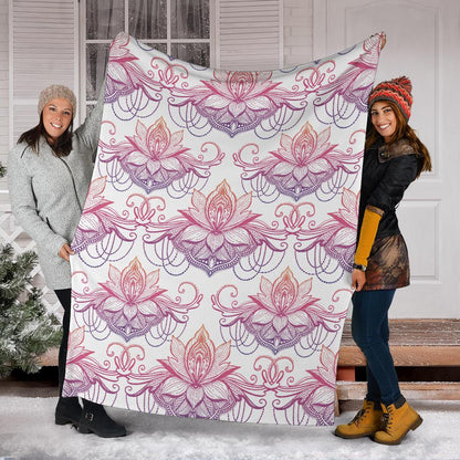 Ombre Lotus (White) - Throw Blankets-Amaze Style™-Premium BlanketOmbre Lotus (White) - Throw Blankets-Youth (56 x 43 inches / 140 x 110 cm)-Vibe Cosy™