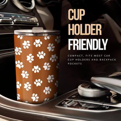 Tumbler Paw Prints Chocolate-Amaze Style™-Tumbler - Tumbler Paw Prints Chocolate-20oz Large-Vibe Cosy™