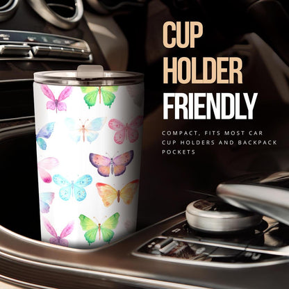 Tumbler Pastel Butterflies-Amaze Style™-Tumbler - Tumbler Pastel Butterflies-20oz Large-Vibe Cosy™
