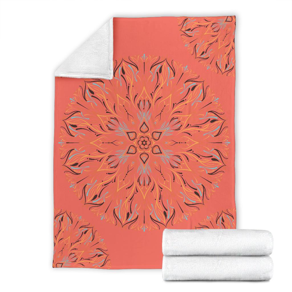 Mandala P1 (Living Coral) - Throw Blankets-Amaze Style™-Premium BlanketMandala P1 (Living Coral) - Throw Blankets-Youth (56 x 43 inches / 140 x 110 cm)-Vibe Cosy™
