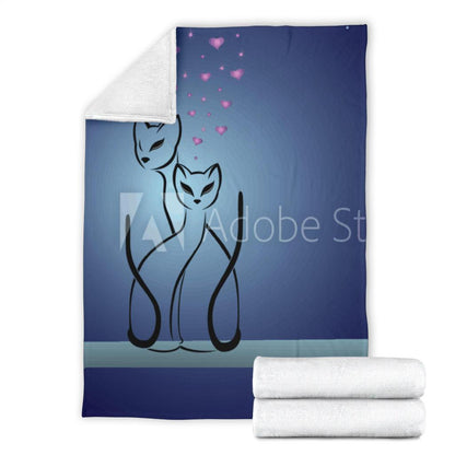 gatti e cuore-Amaze Style™-Premium Blanketgatti e cuore-Youth (56 x 43 inches / 140 x 110 cm)-Vibe Cosy™